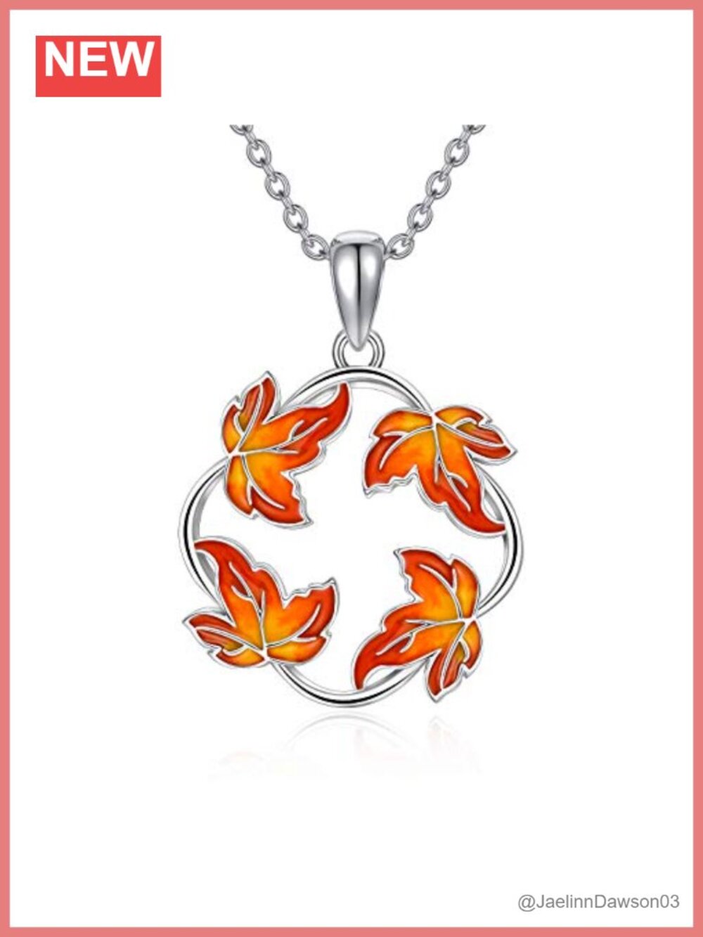 Sterling Silver Maple Leaf Necklace Pendant Dainty Jewelry Gift for Women